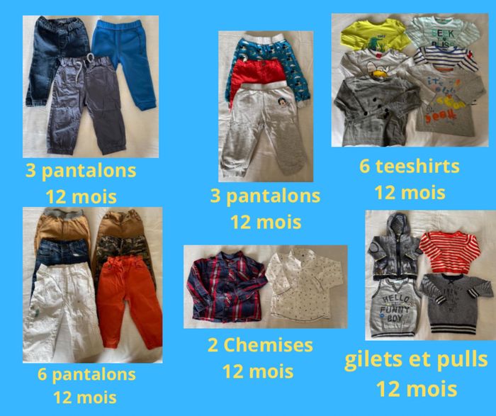 Lot garçon 12 mois / 53 pièces