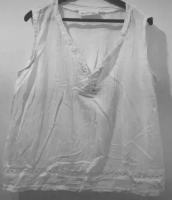 Haut femme débardeur chemise L.O.G.G. à dentelles blanc taille 2