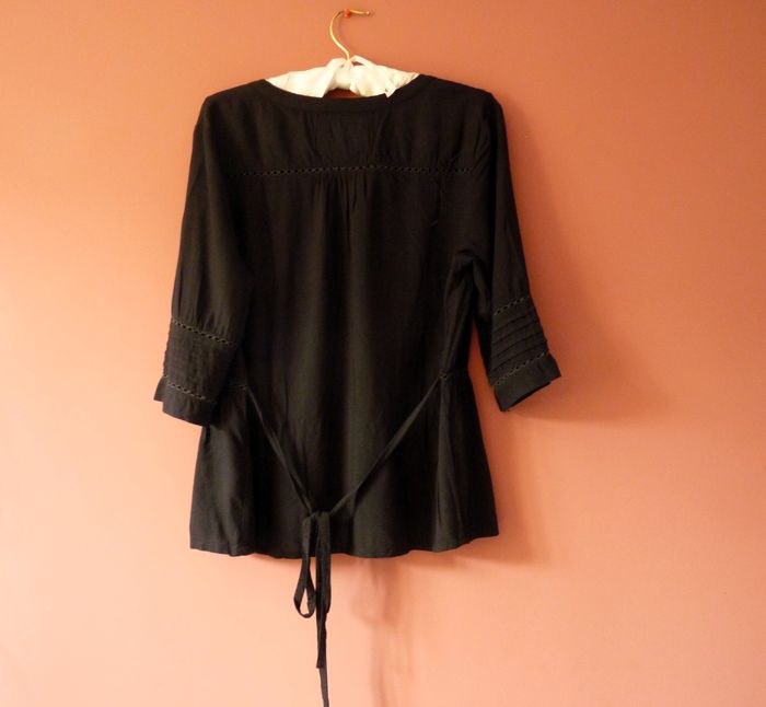 blouse t-shirt femme M 38 superdry noir TBE ceinturé manches 3/4 - photo numéro 5