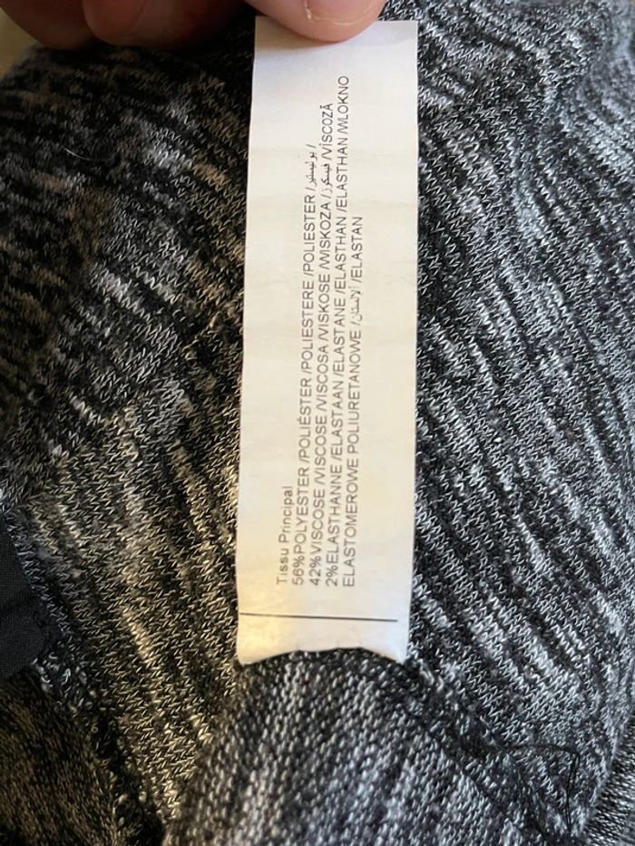 Haut sweat col roulé retombant imprimé - camaïeu de gris - photo numéro 14