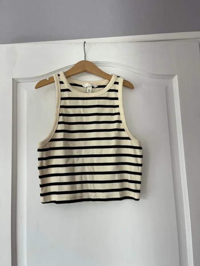 Top débardeur marinière – H&M – Taille M – Neuf