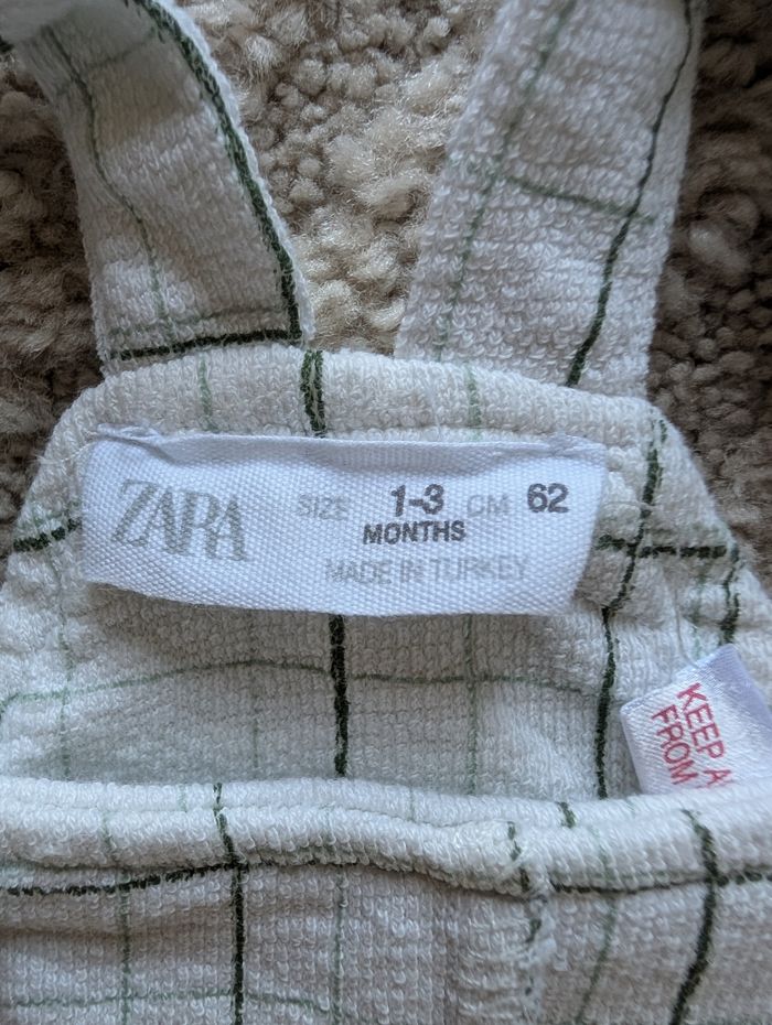 Salopette blanche à carreaux, 3 mois, Zara - photo numéro 3