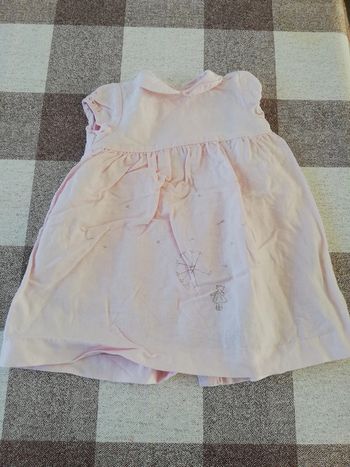 Robe manches courtes 12 mois rose pâle