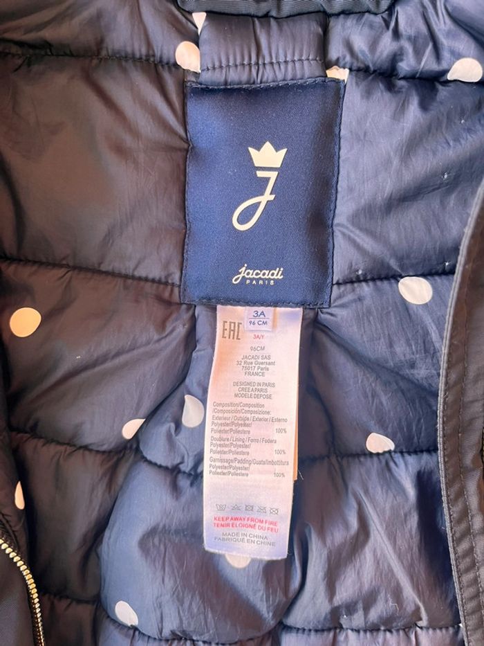 Manteau long imperméable jacadi 3 ans - photo numéro 2