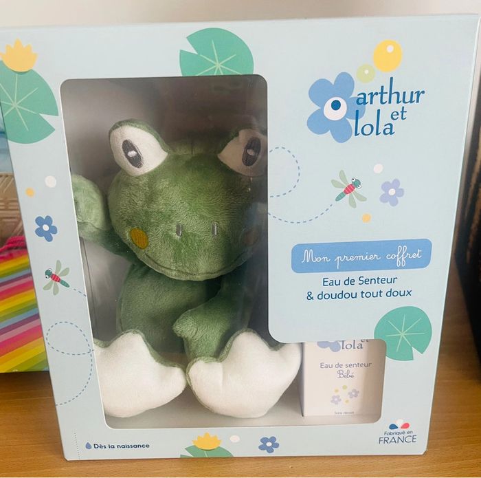 Cadeau de naissance Peluche grenouille et première eau - photo numéro 2