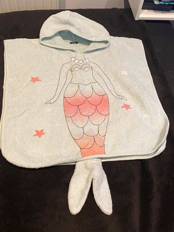 Poncho de bain sirène 6/36 mois