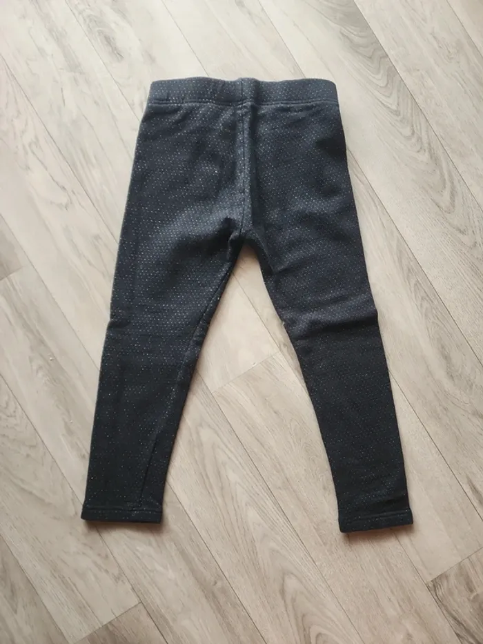 Legging chaud fourré noir a points argentés 3ans - photo numéro 7