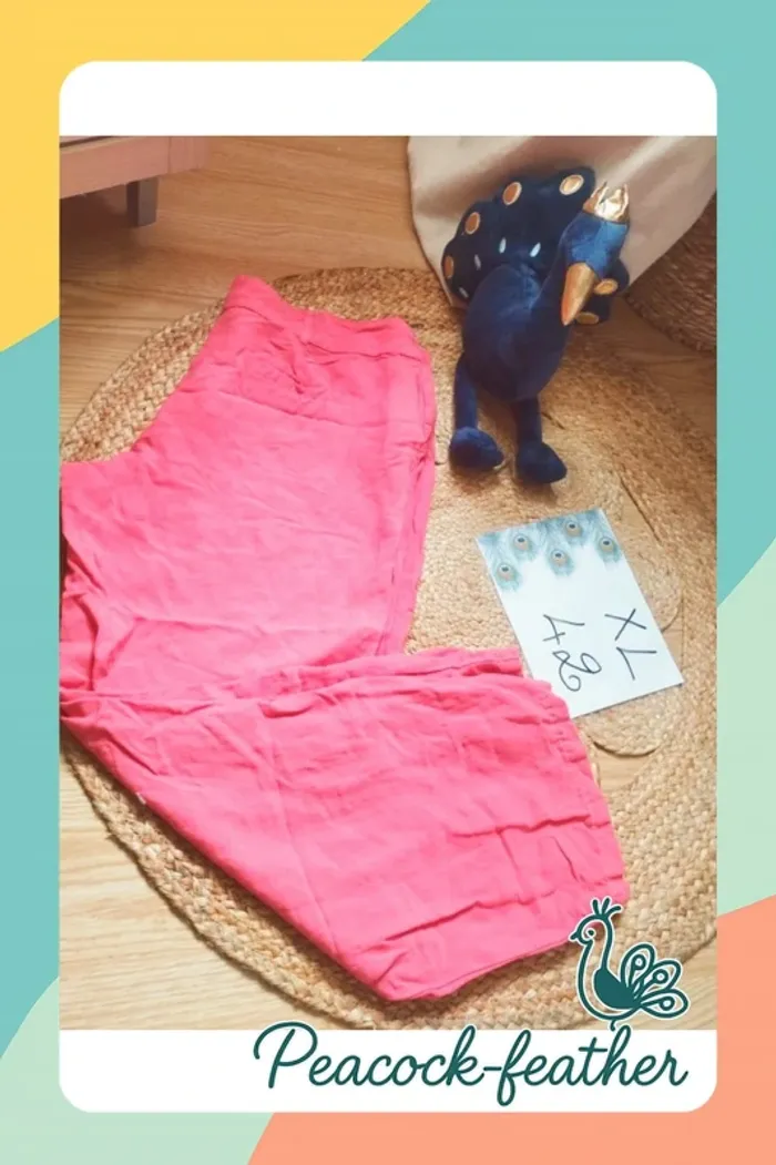 Pantalon large rose 40/42