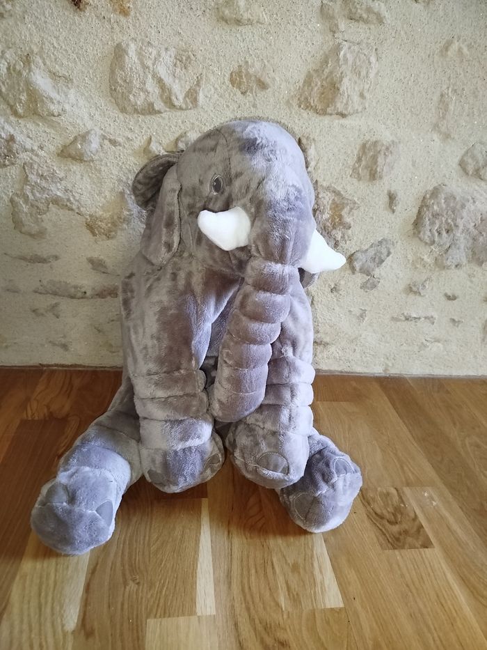Grande peluche éléphant Cale bébé - photo numéro 2