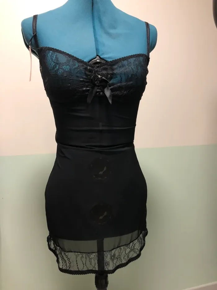 Nuisette noir déshabillé robe transparente femme 85d - photo numéro 2