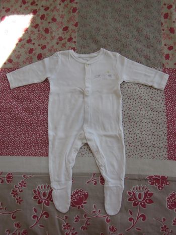 Pyjama coton blanc 6 mois