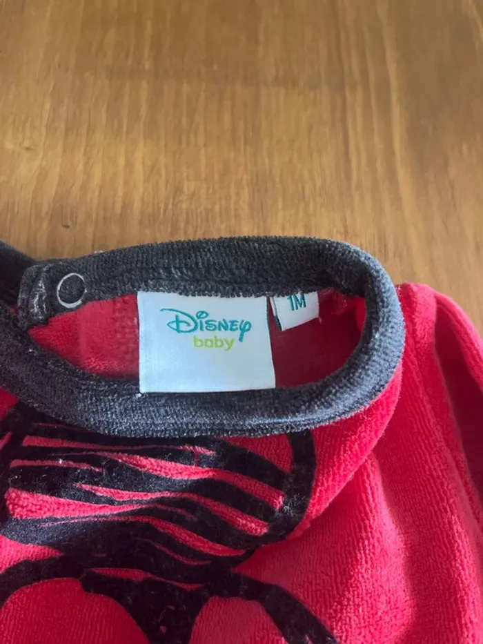 Pyjama grenouillère velour 1 mois Disney Mickey - photo numéro 3