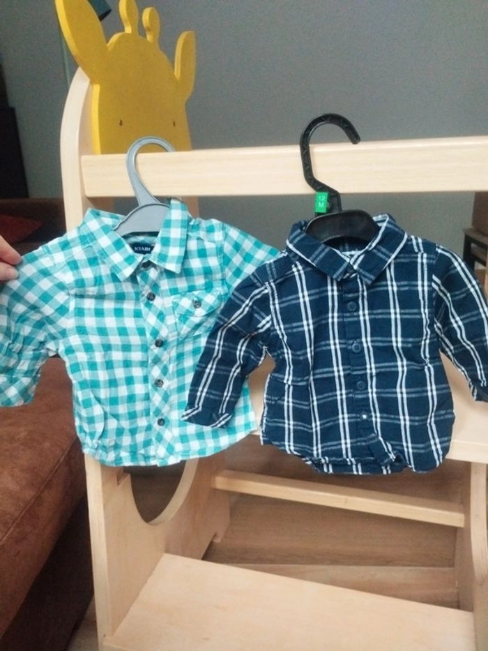 Lot de 2 chemises bébé garçon taille 1 mois Kiabi - photo numéro 2