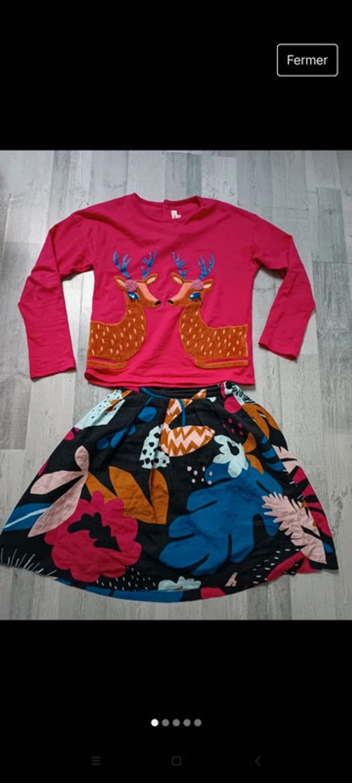 Ensemble Catimini une biche en hiver