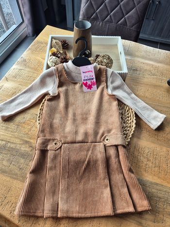 Ensemble Fille Beige Robe et Pull 3 ans