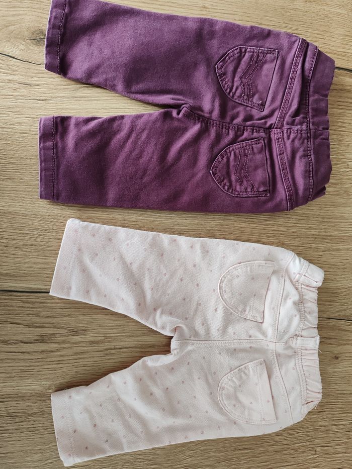 Lot de 2 pantalons fille 3 mois - photo numéro 2