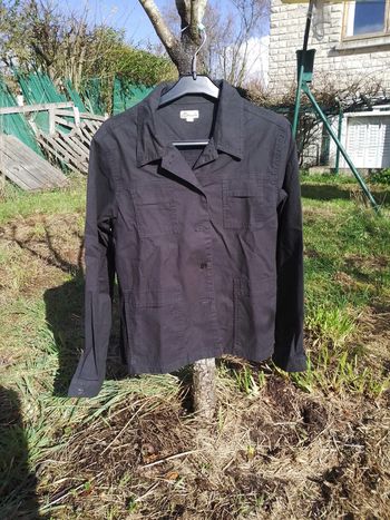 Chemise manches longues grise foncé ado