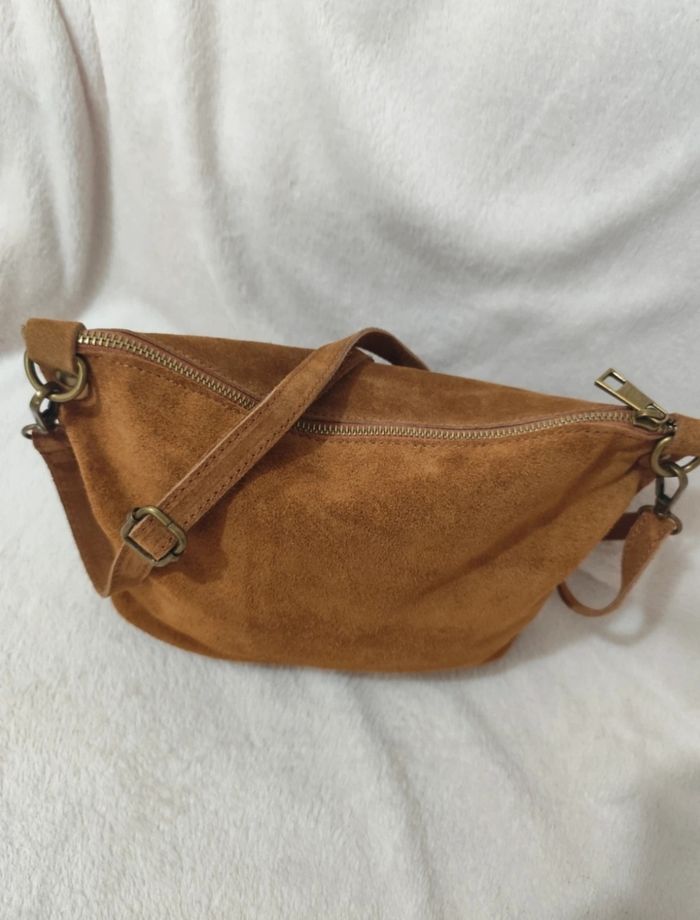 Sac à main bandoulière en croûte de cuir véritable - photo numéro 4