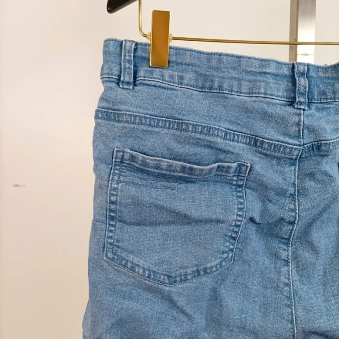 Short en jean bleu clair délavé taille haute Inextenso taille 42 A856 - photo numéro 8