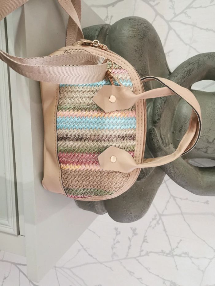 Sac en paille coloré - photo numéro 2