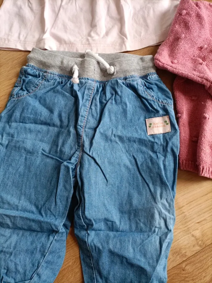 Ensemble blouse gilet et pantalon jeans 12 mois - photo numéro 2