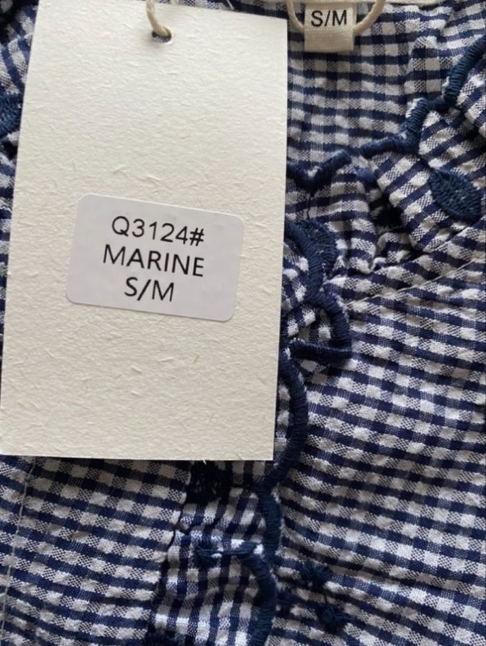 Blouse avec broderie fleurs - Marine - Taille S/M - photo numéro 7