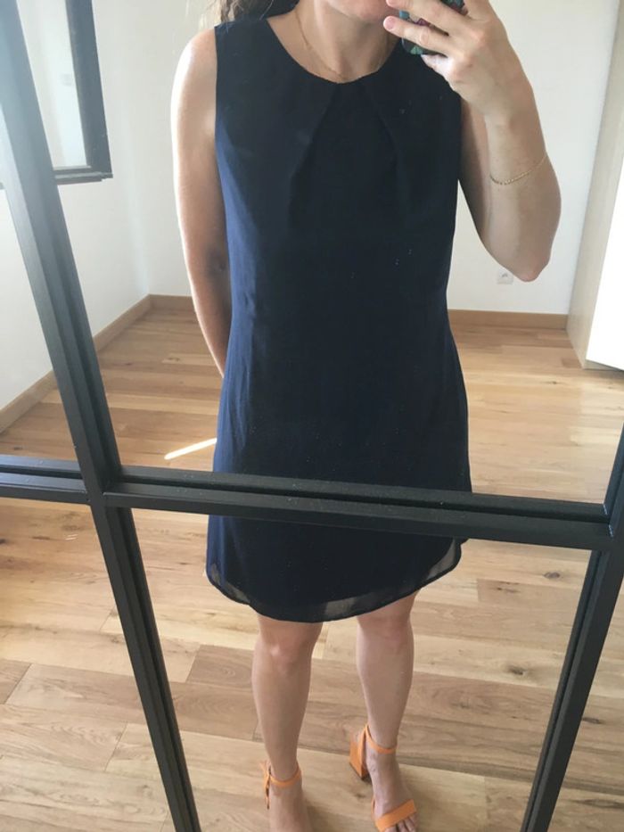 Robe droite courte bleu marine Atmosphere