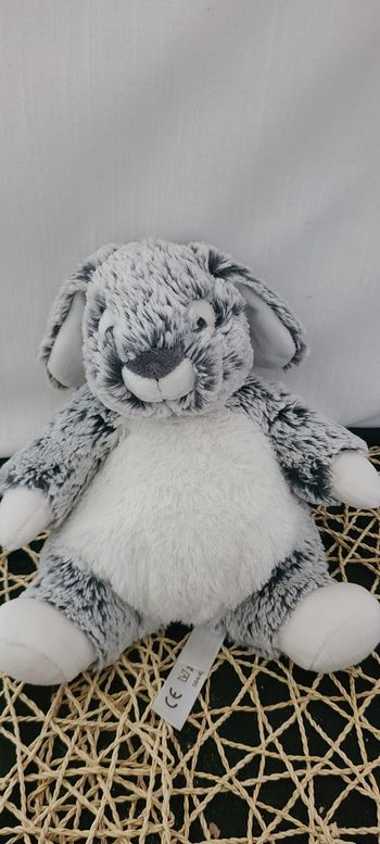 Nicotoy Doudou Lapin Peluche Gris foncé