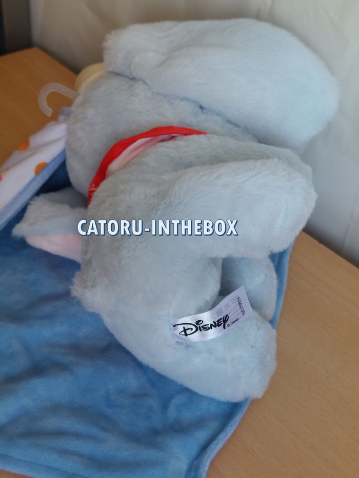 Doudou peluche avec couverture / Comforter bébé Disney Baby Dumbo éléphant - photo numéro 4