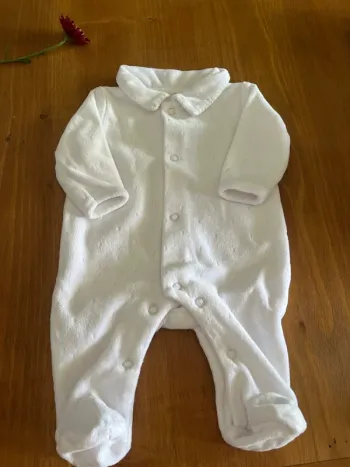 Pyjama grenouillère naissance velours