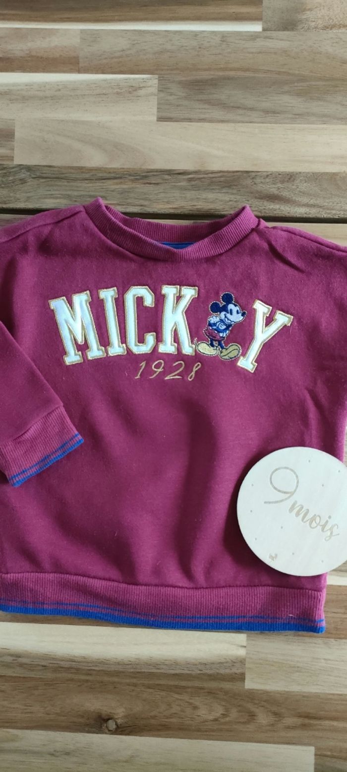 Sweat framboise Mickey