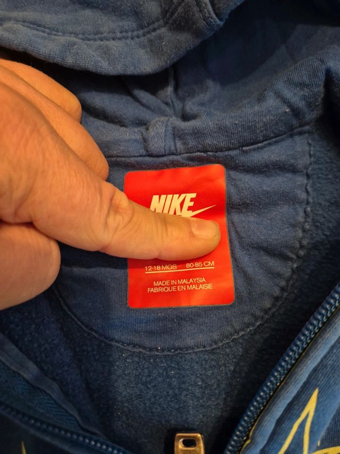 Veste zippé bleu pour garçon 18 mois Nike - photo numéro 4