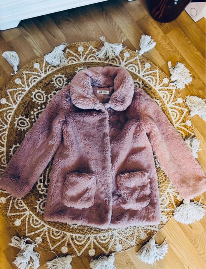 Manteau duveteux sherpa fille taille 7/8 ans