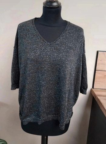 Joli pull Sweewë noir et argenté