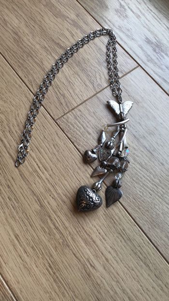 Sautoir original argenté