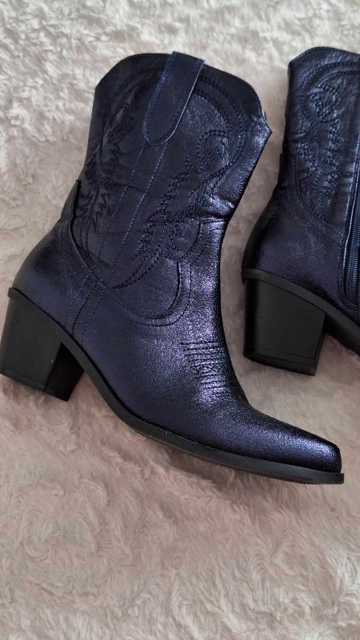 Superbe bottines style tiague bleu nuit