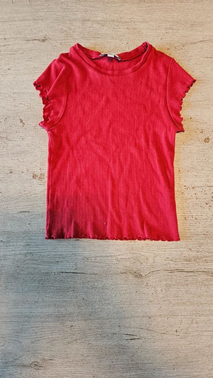 T shirt à manches très courtes, rouge, Subdued, S, nickel