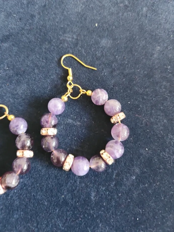 boucles d'oreilles en améthyste - photo numéro 3