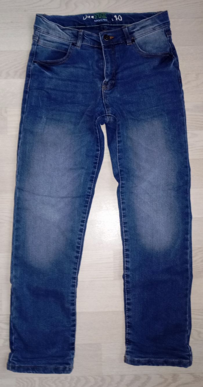 Jeans doublé denim stretch délavé Luciano Junior Style 
T. 140 cm