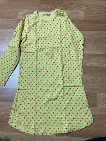 Chemise de nuit manches longues. Jaune.