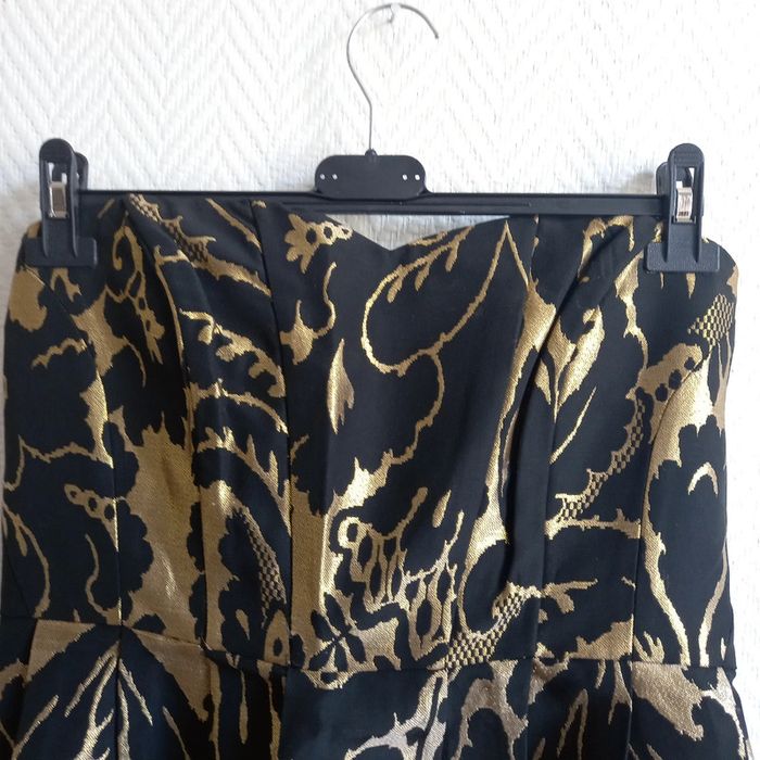 Robe bustier de fête cocktail 42 dorée et noire - photo numéro 3