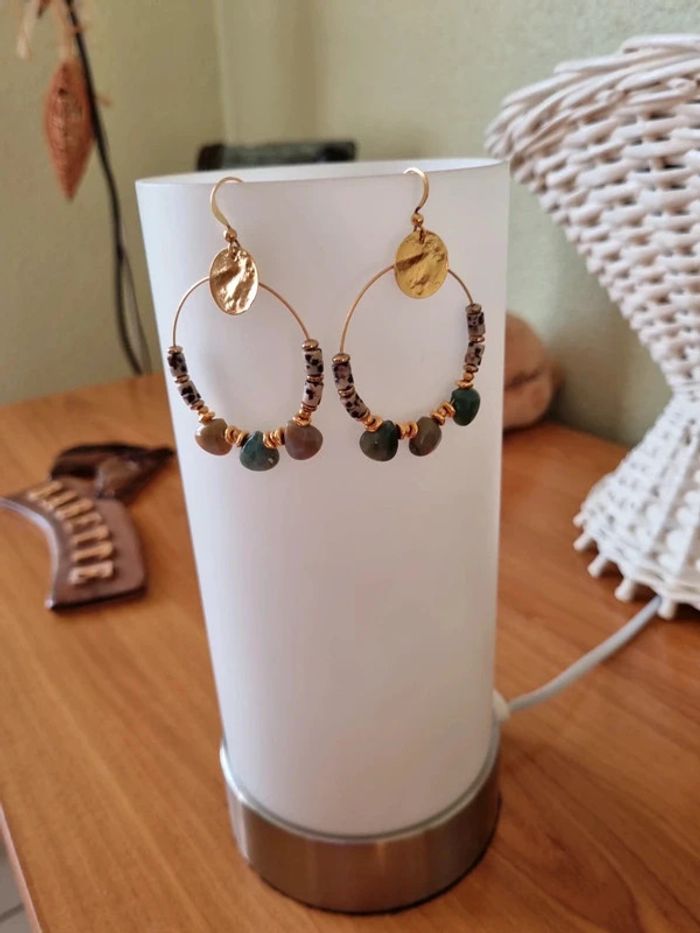 Boucles d'oreilles dorées à l'or fin 24 Carats - photo numéro 2
