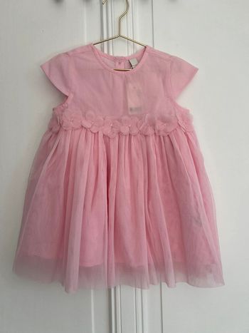 Robe de cérémonie en tulle rose 9 mois