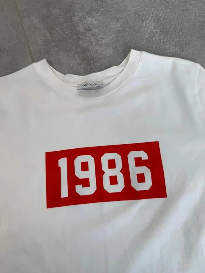 T-shirt Max & Co 1986 Edition limitée blanc taille M super état - photo numéro 8
