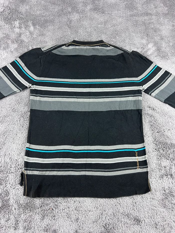 Pull à Rayures Puma Noir et Gris Taille M - photo numéro 2