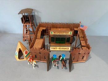 Playmobil Fort Randall Western vintage  cowboy Indien  Tour de garde mirador Quartier général 