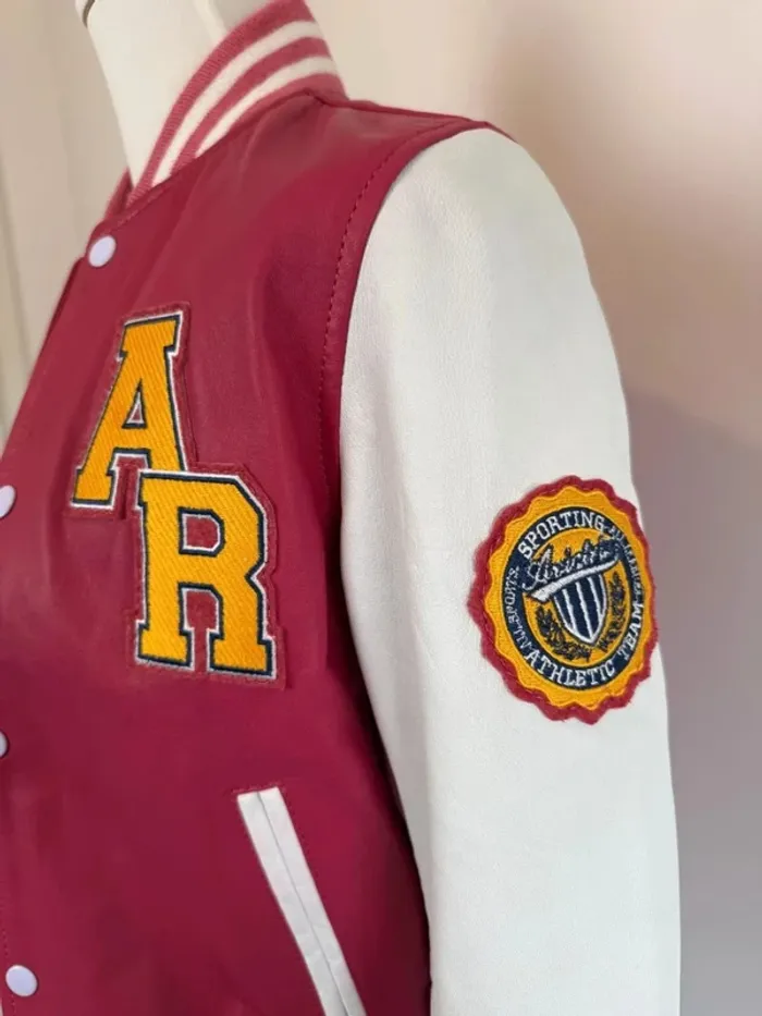 Veste bomber Aviatrix en cuir femme rose taille M très bon état - photo numéro 6