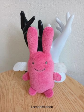 Doudou rose ange lapin trousselier fushia