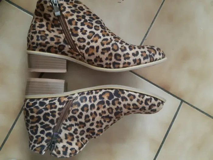 très belles bottines imprimé leopard pointure 38 - photo numéro 8