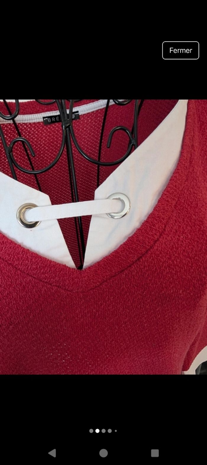 Très joli pull breal taille 36 couleur framboise en parfait état - photo numéro 2